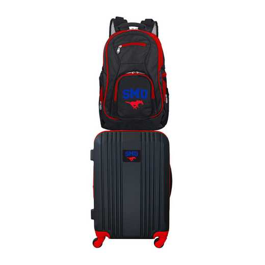 CLSML108: NCAA Southern Methodist Mustangs 2 PC ST Luggage / Backpack